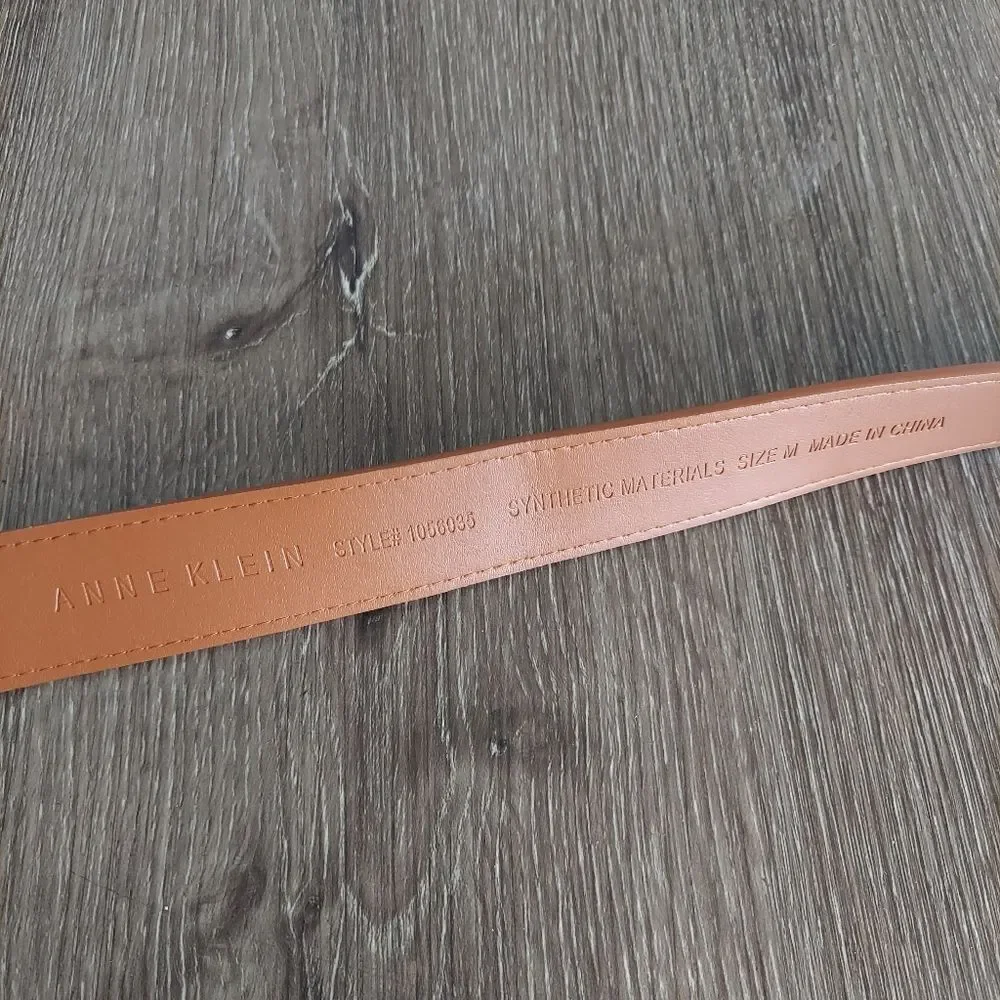 Anne Klein Tan Faux Leather Belt Medium